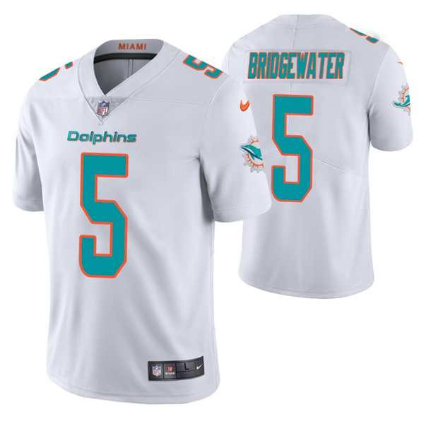 Men's White Miami Dolphins #5 Teddy Bridgewater Vapor Untouchable Limited Stitched Football Jersey
